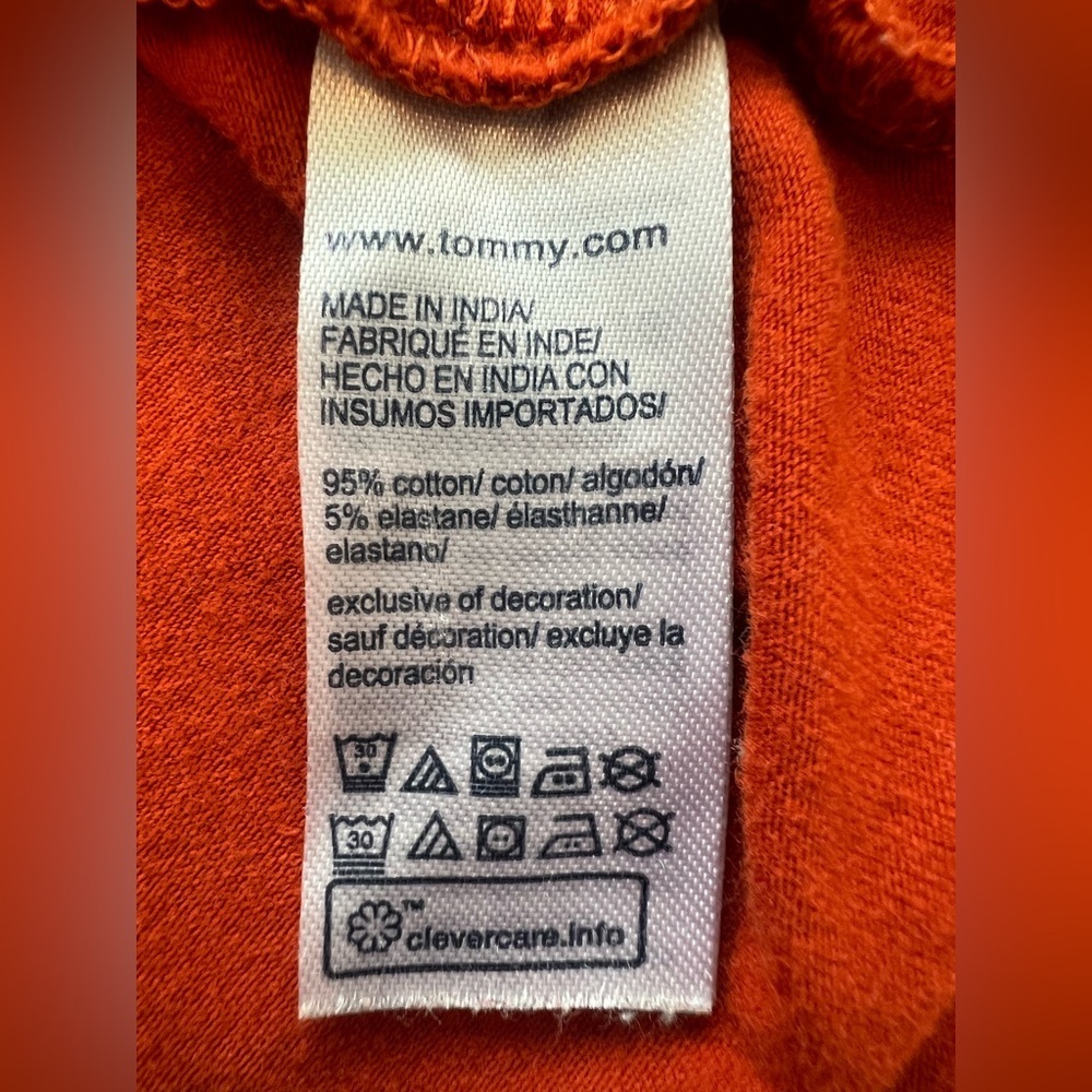 Tommy Hilfiger Mens T Shirt Small Orange Short Sleeve Slim Fit Stretch (0680) - Picture 9 of 10